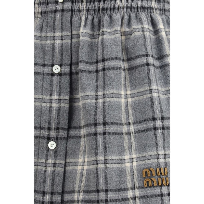 Miu Miu Gray Cotton Mini Skirt Glam Steals