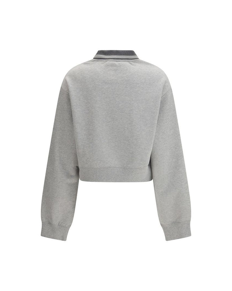 Miu Miu Gray Cotton Sweatshirt Sweatshirts