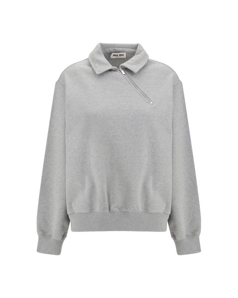 Miu Miu Gray Cotton Sweatshirt 