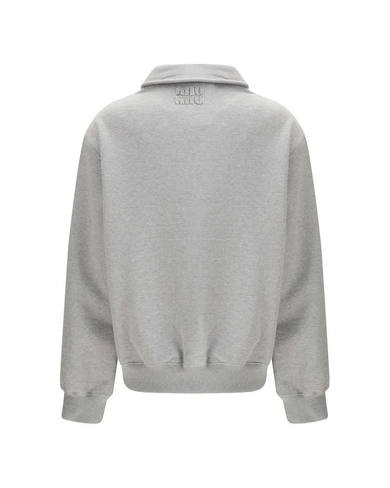 Miu Miu Gray Cotton Sweatshirt 