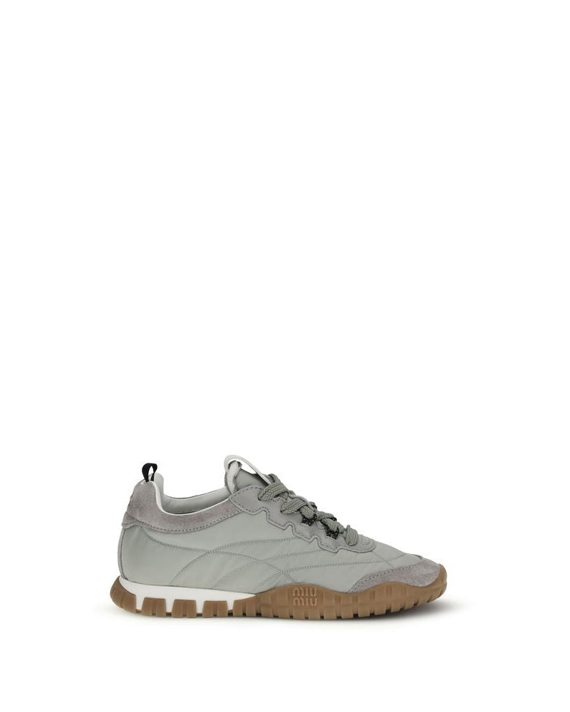 Miu Miu Gray Recycled Polyamide Athletic Sneakers Glam Steals