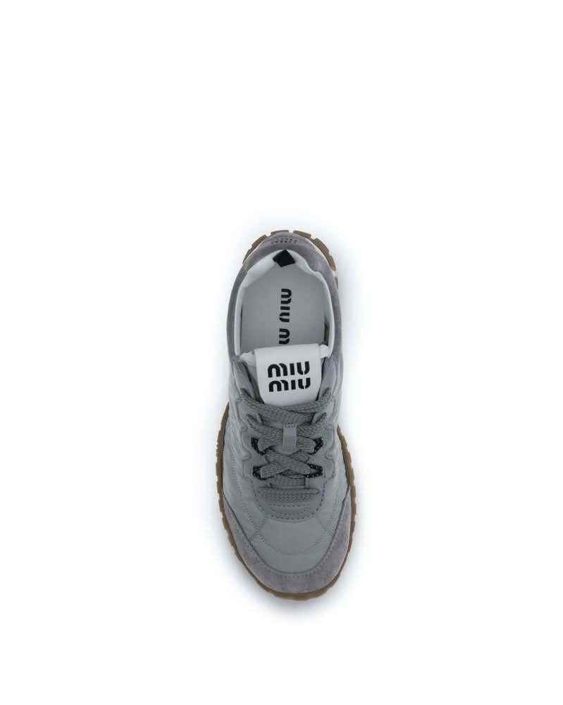 Miu Miu Gray Recycled Polyamide Athletic Sneakers Glam Steals