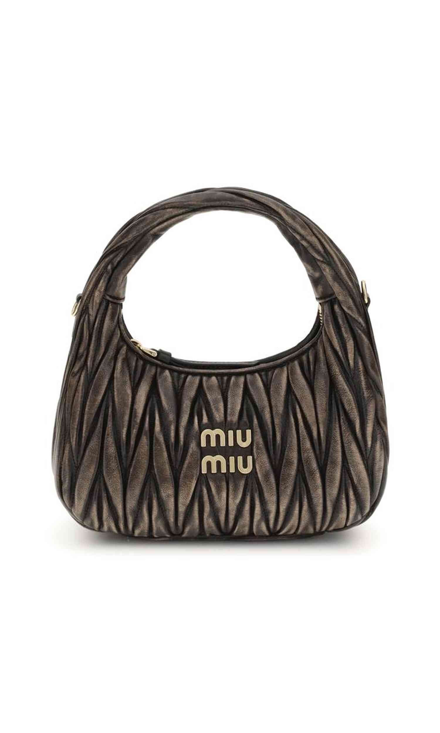 Miu Miu Leather Wander Bag in Quilted Glam Steals