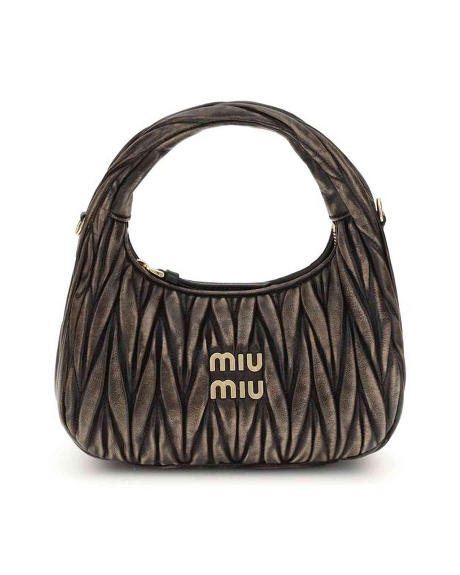 Miu Miu Leather Wander Bag in Quilted Glam Steals