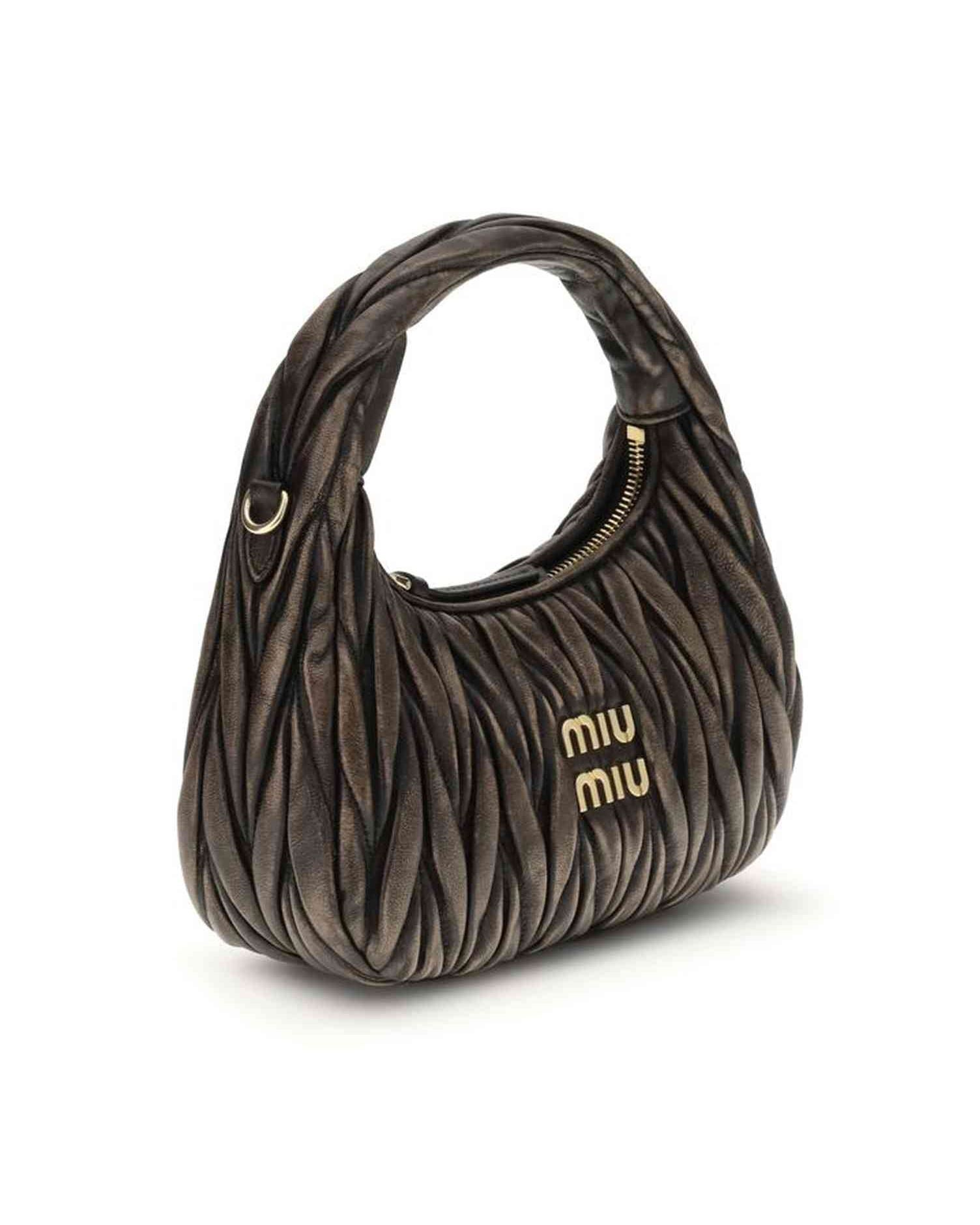 Miu Miu Leather Wander Bag in Quilted Glam Steals
