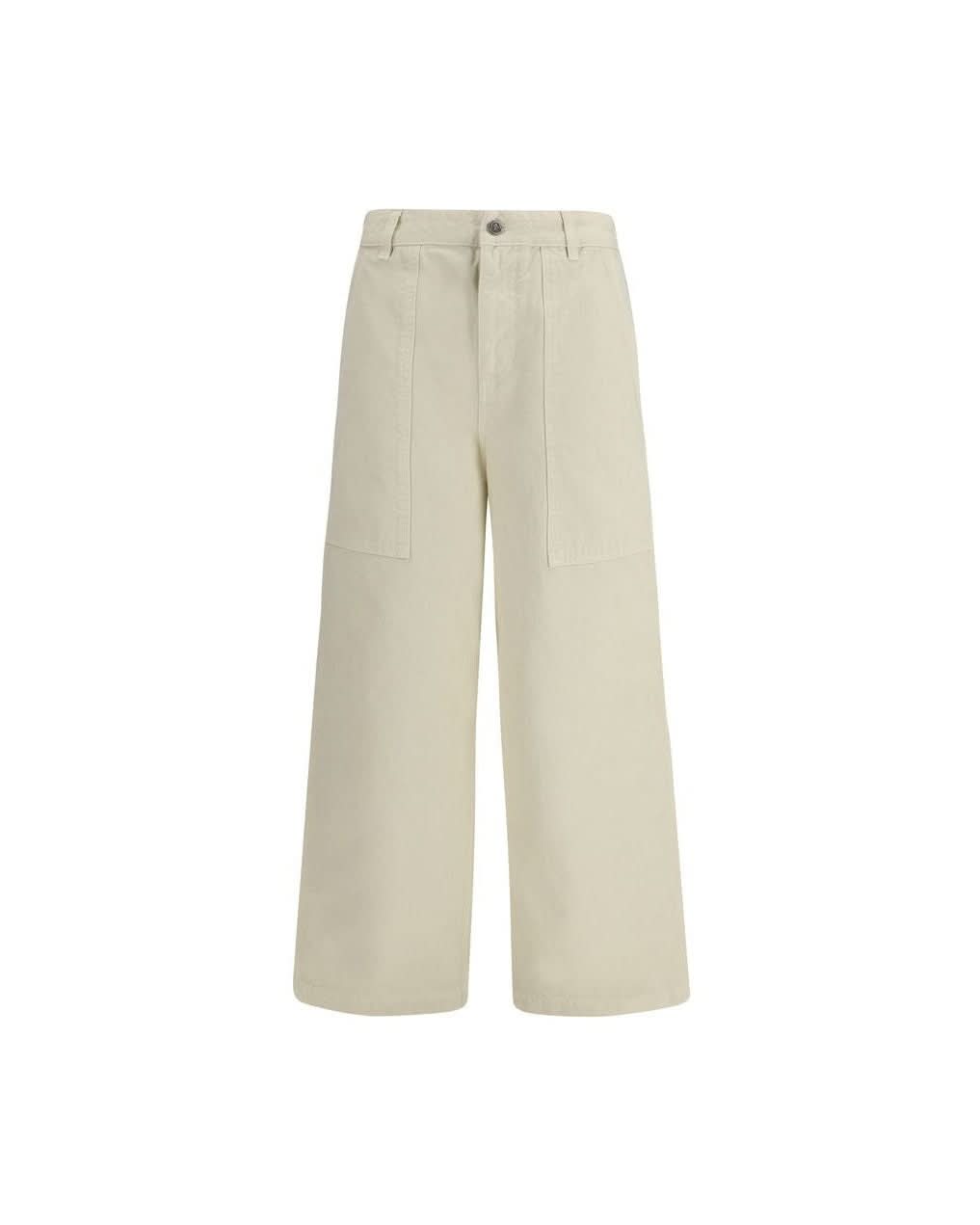 Moncler Beige Cotton Casual Pant