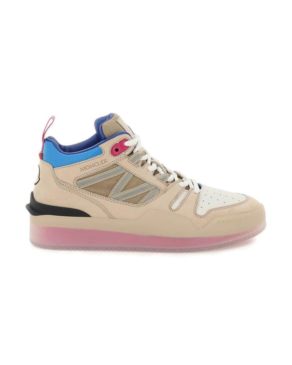 Moncler Beige Leather High Top Sneakers Glam Steals