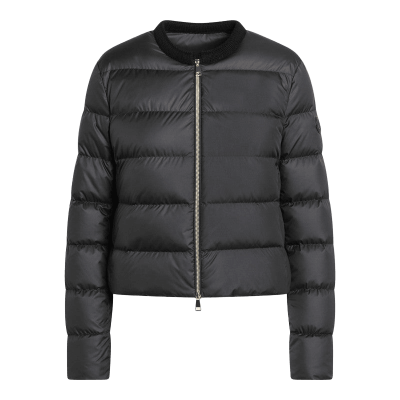 Moncler Black Short Zip Up Puffer Jacket Glam Steals