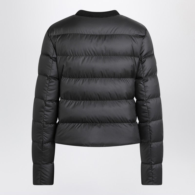 Moncler Black Short Zip Up Puffer Jacket Glam Steals