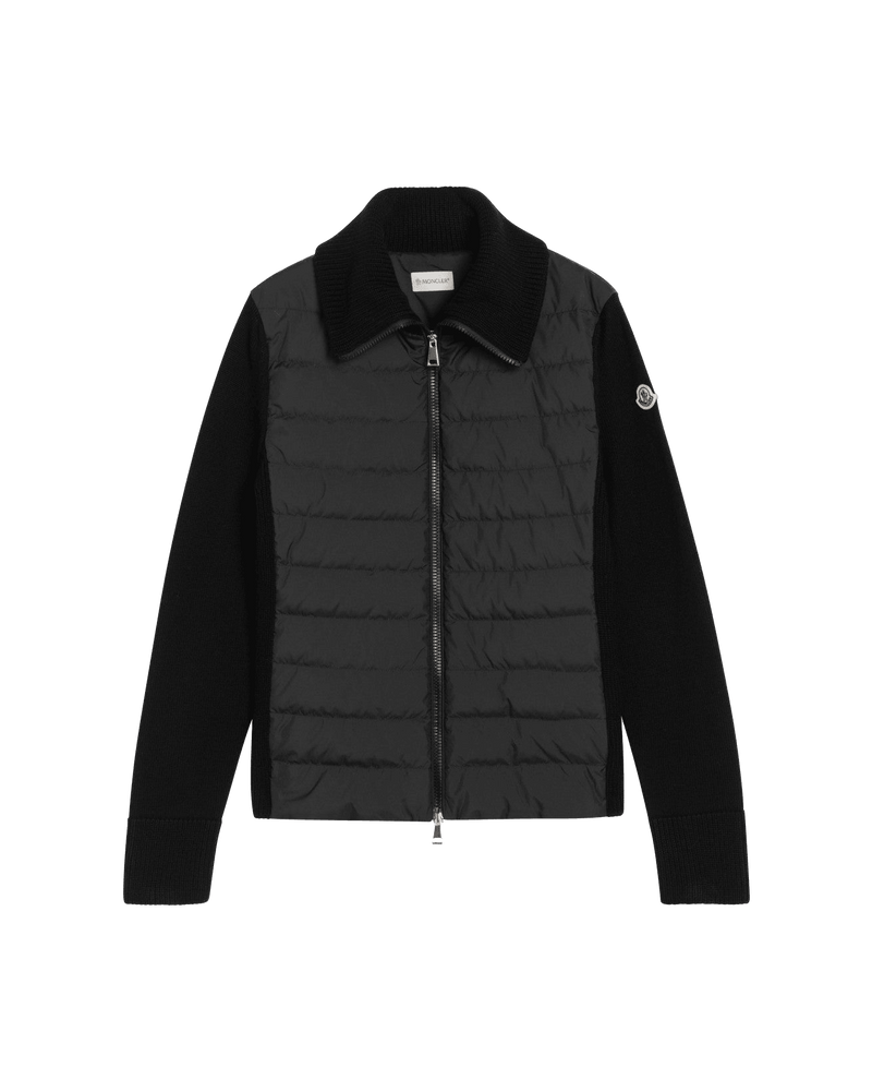 Moncler Black Wool Padded Cardigan Glam Steals
