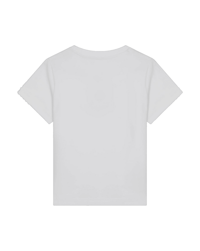 Moncler White Cotton T-shirt with Embroidered Heart Glam Steals