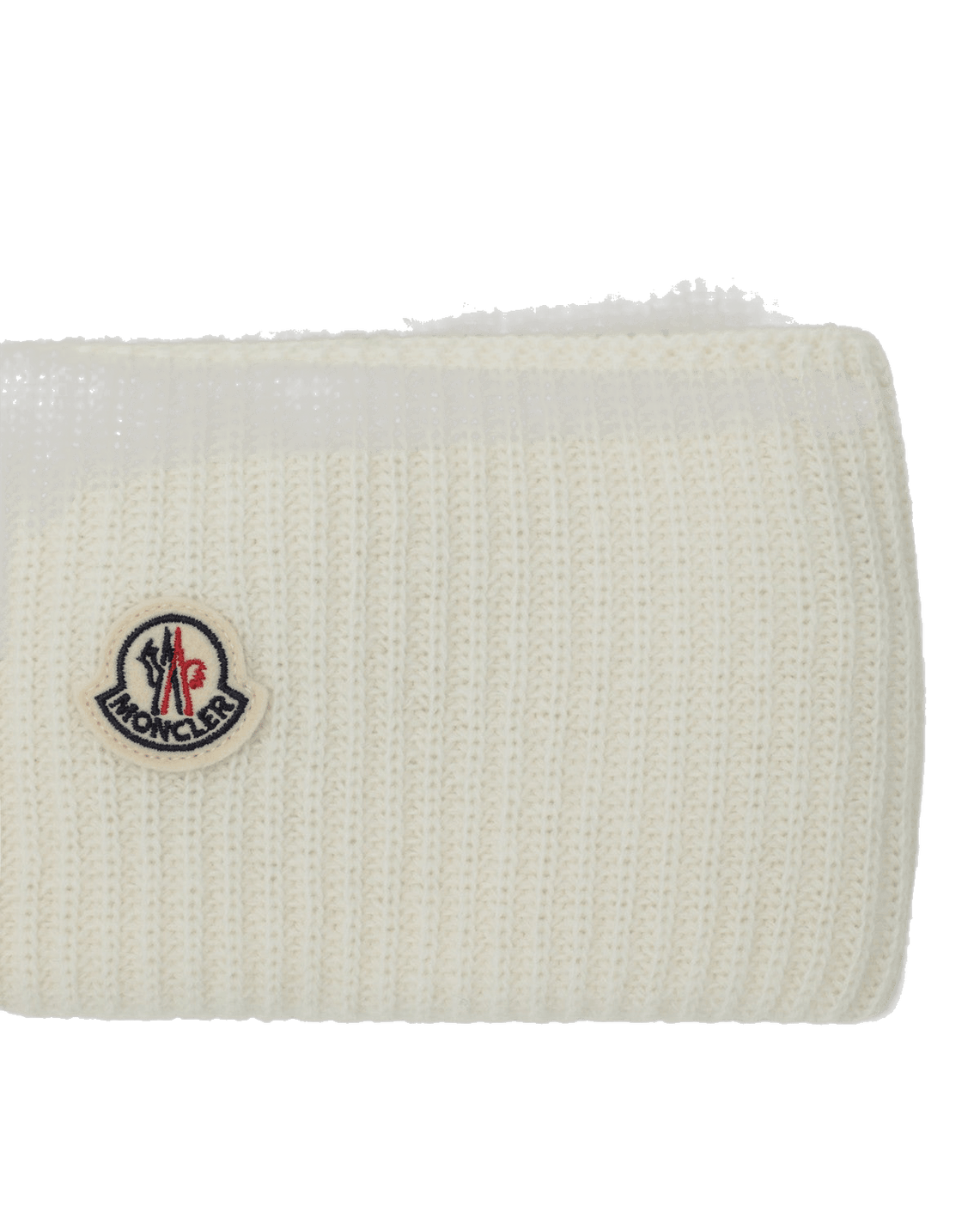 Moncler White Wool Beanie with Logo Patch Glam Steals