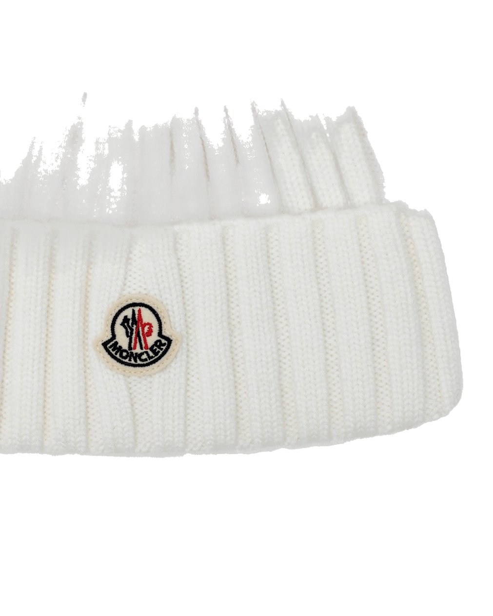 Moncler White Wool Beanie with Pompom Glam Steals