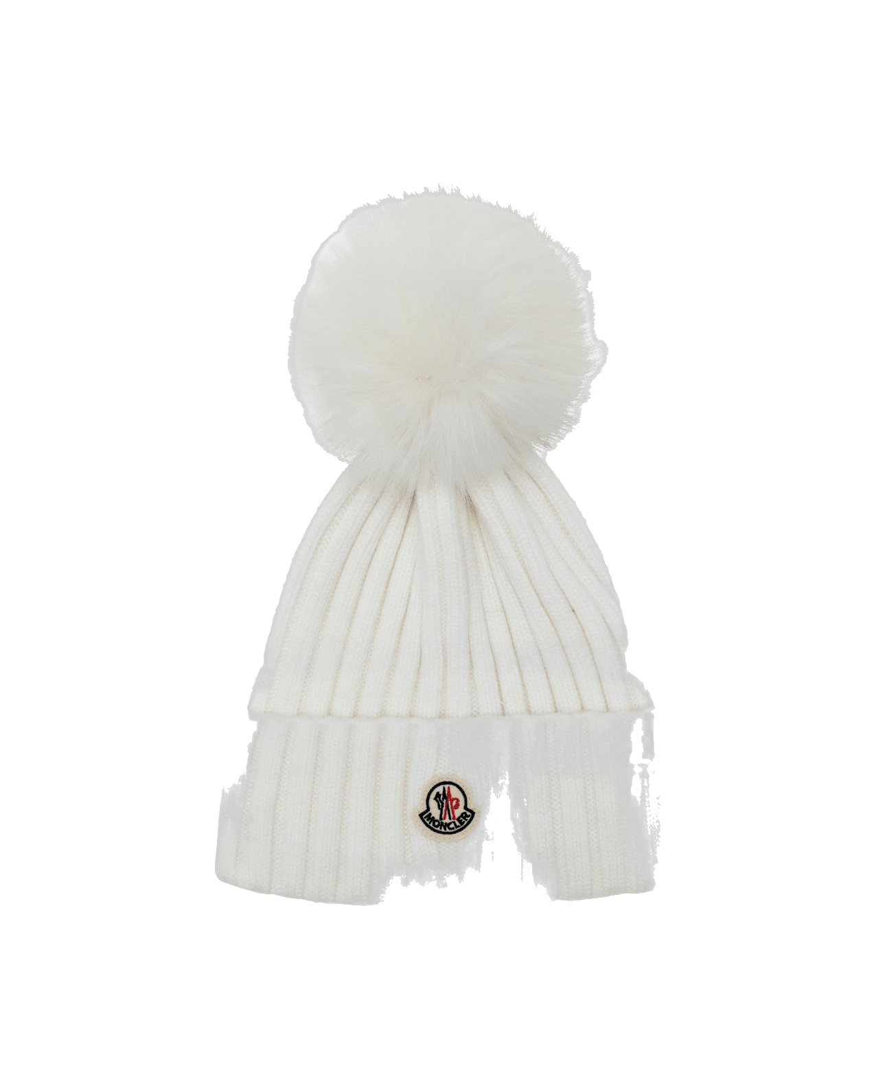 Moncler White Wool Beanie with Pompom Glam Steals