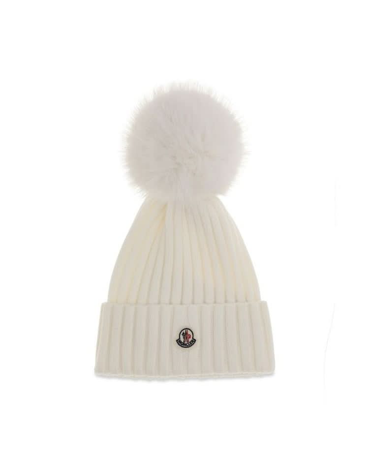 Moncler White Wool Fleece Beanie Glam Steals