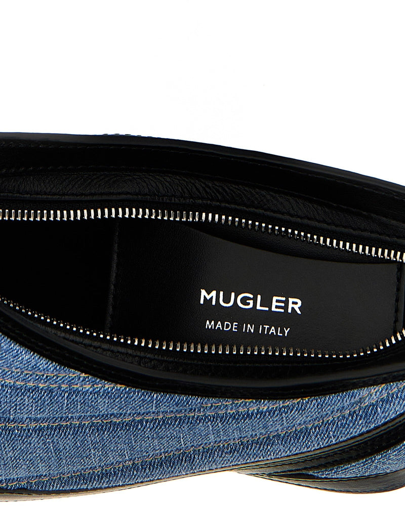 Mugler Denim Small Spiral Curve 01 Shoulder Bag Glam Steals