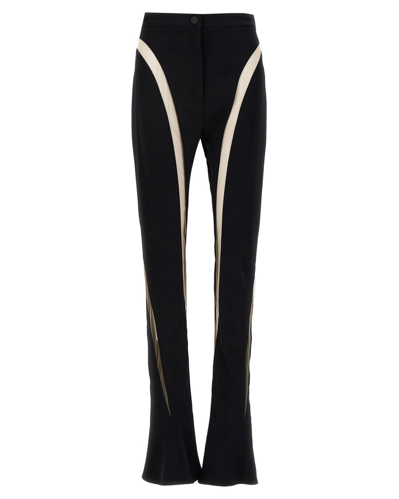 Mugler Mesh Insert Leggings Glam Steals