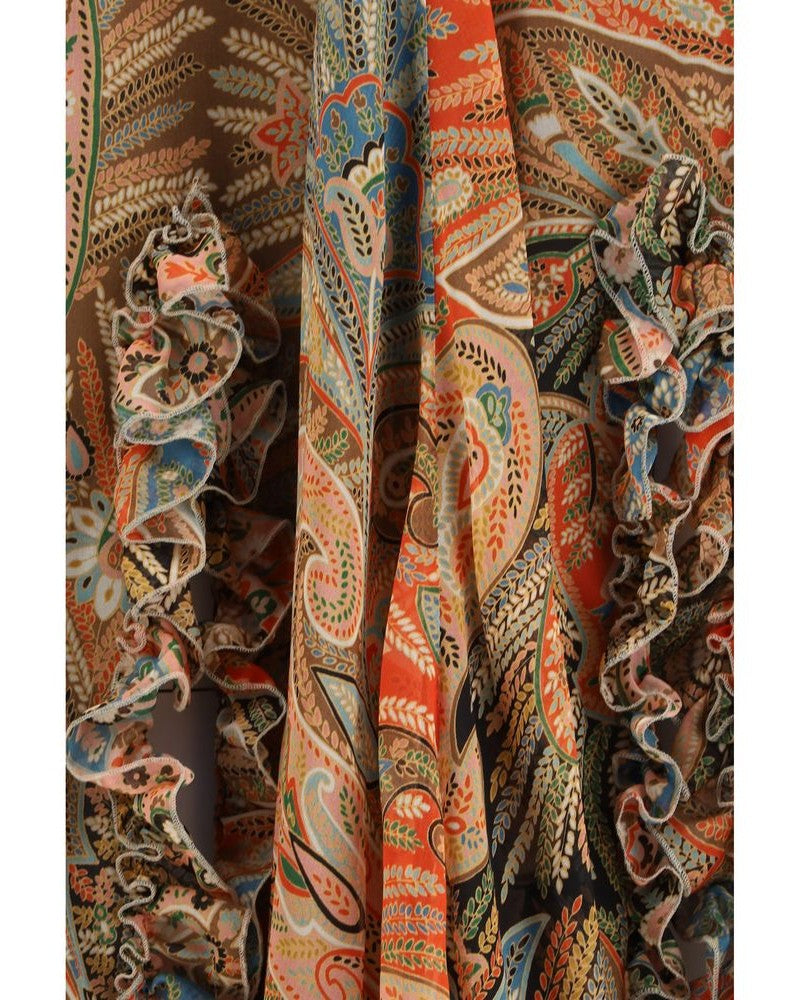 Multicolor Silk Long Skirt Glam Steals