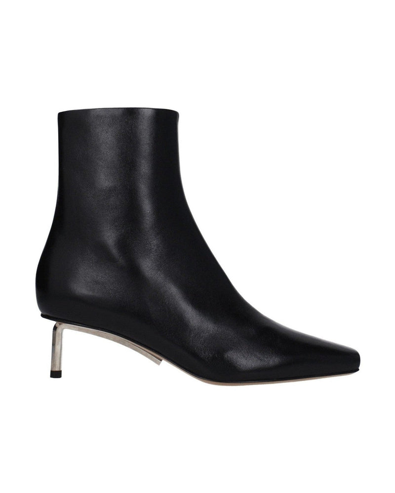 Off-White Black Leather Ankle Boots Glam Steals