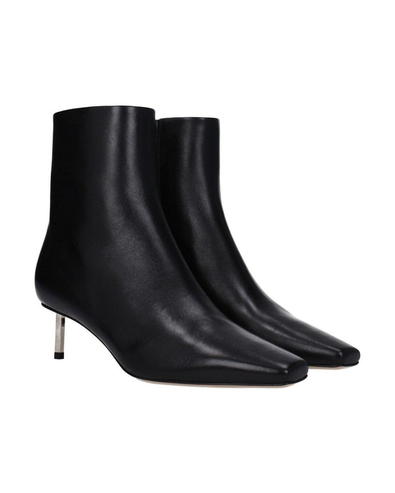 Off-White Black Leather Ankle Boots Glam Steals