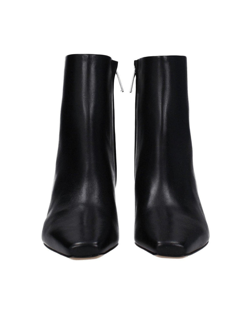 Off-White Black Leather Ankle Boots Glam Steals