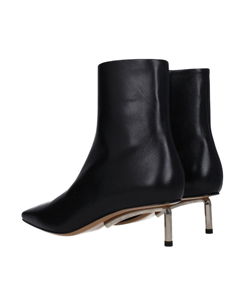 Off-White Black Leather Ankle Boots Glam Steals