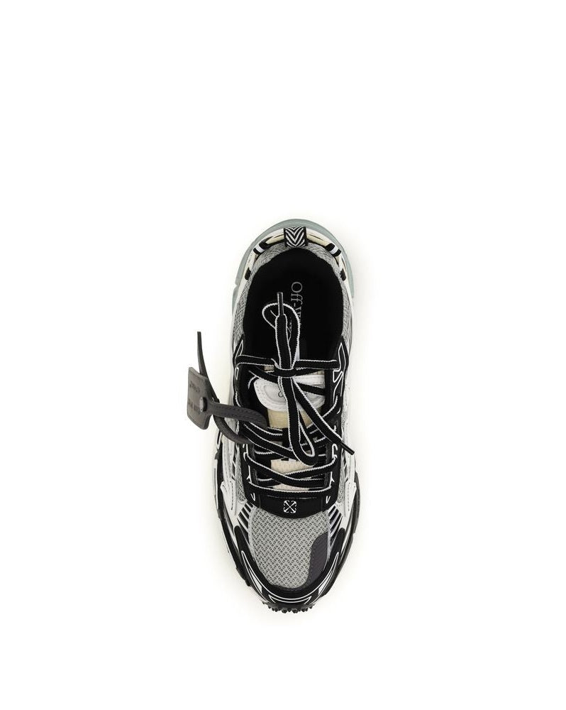 Off-white Gray Polyurethane Athletic Sneakers Glam Steals