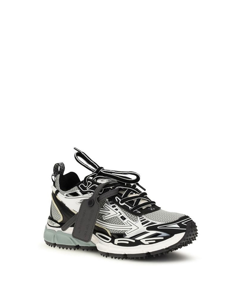 Off-white Gray Polyurethane Athletic Sneakers Glam Steals