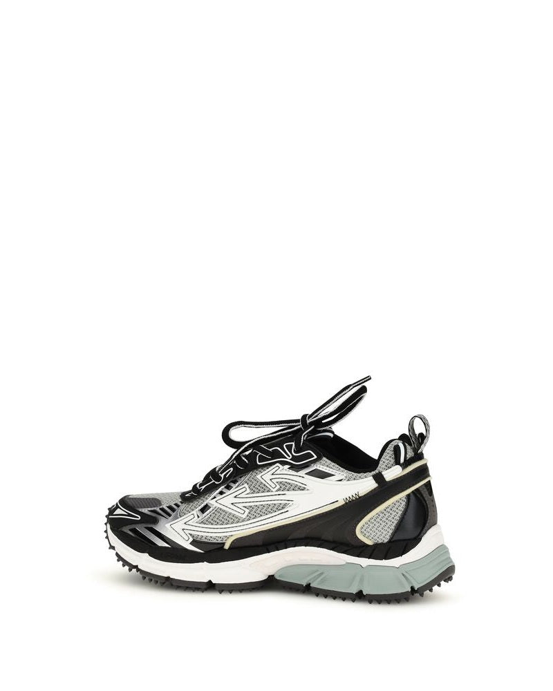 Off-white Gray Polyurethane Athletic Sneakers Glam Steals