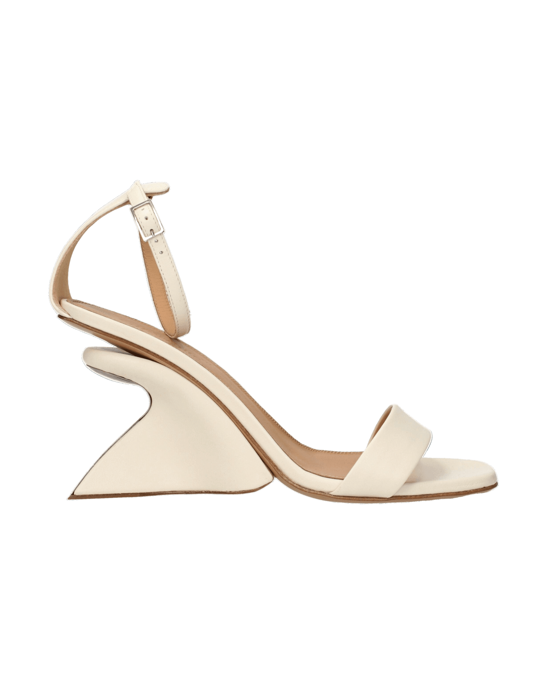 Off-white Leather Beige Platforms Glam Steals