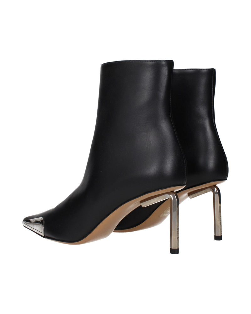 Off-white Leather Black Ankle Boots Glam Steals