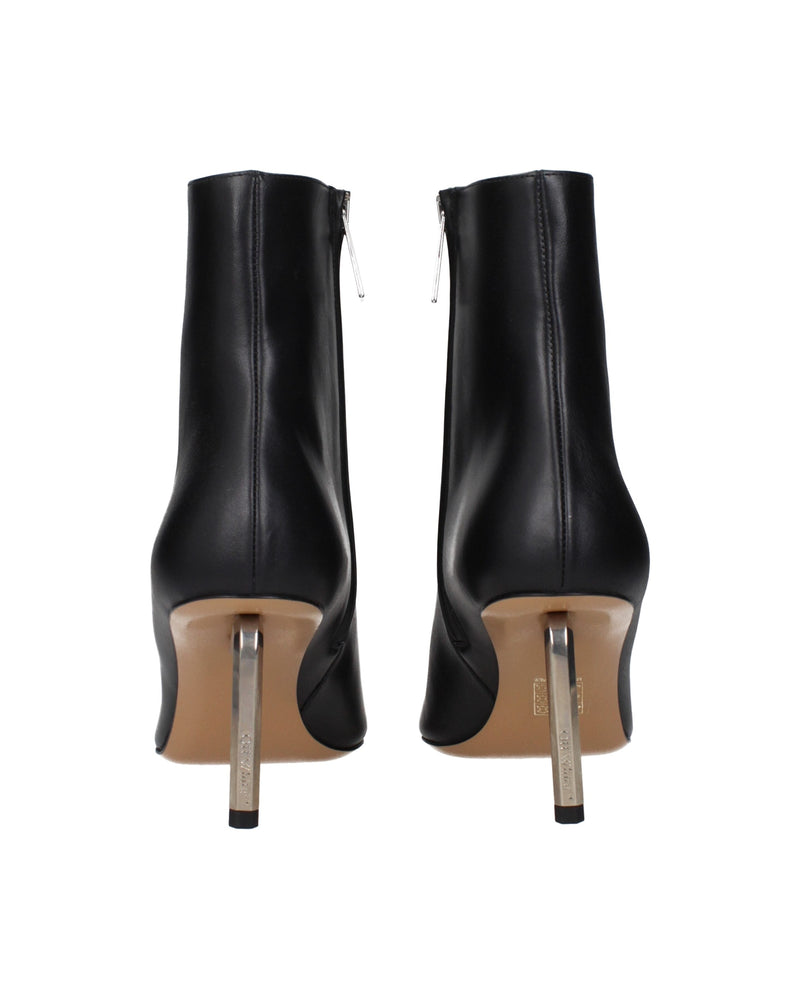 Off-white Leather Black Ankle Boots Glam Steals
