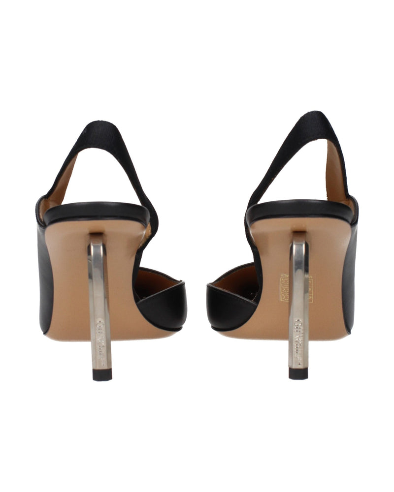 Off- Leather White High Heel Pumps Heels