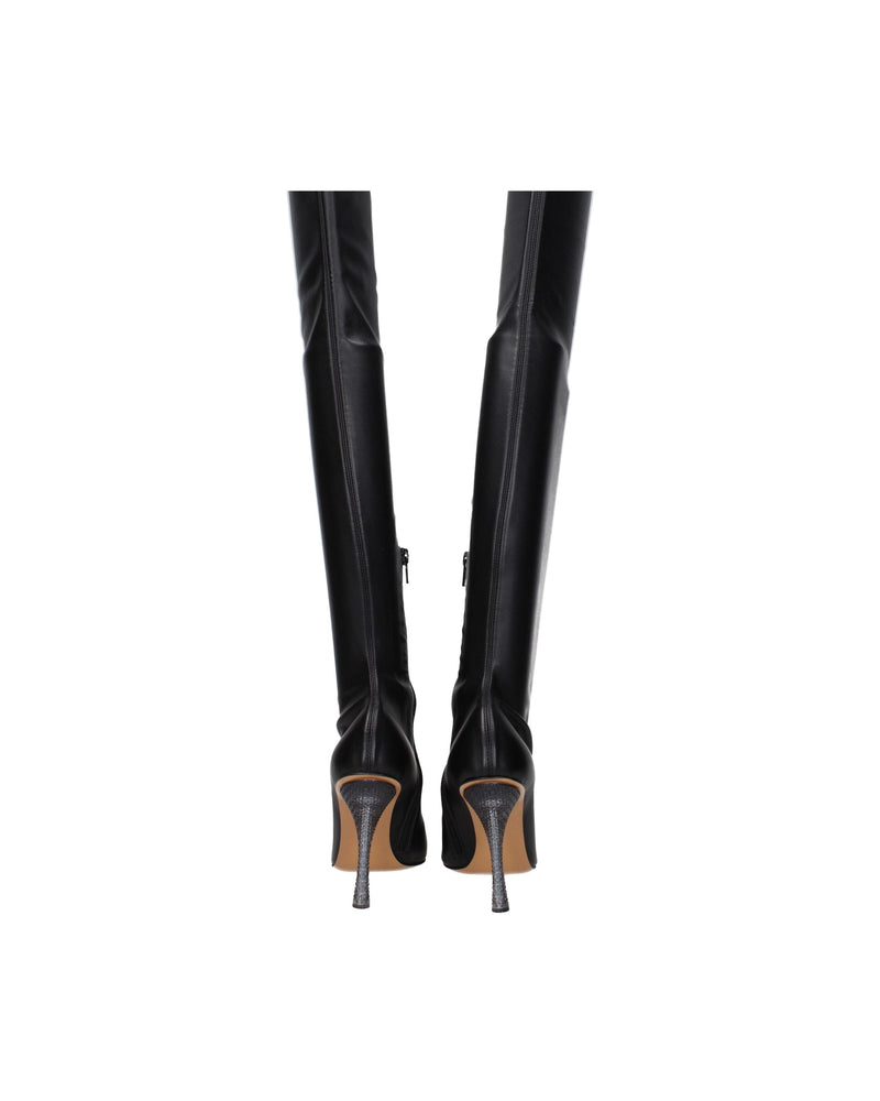 Off-white Leather Black Over The Knee Glam Steals