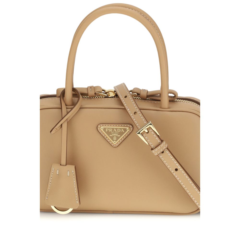Prada Beige Calf Leather Bos Taurus Handbag Glam Steals