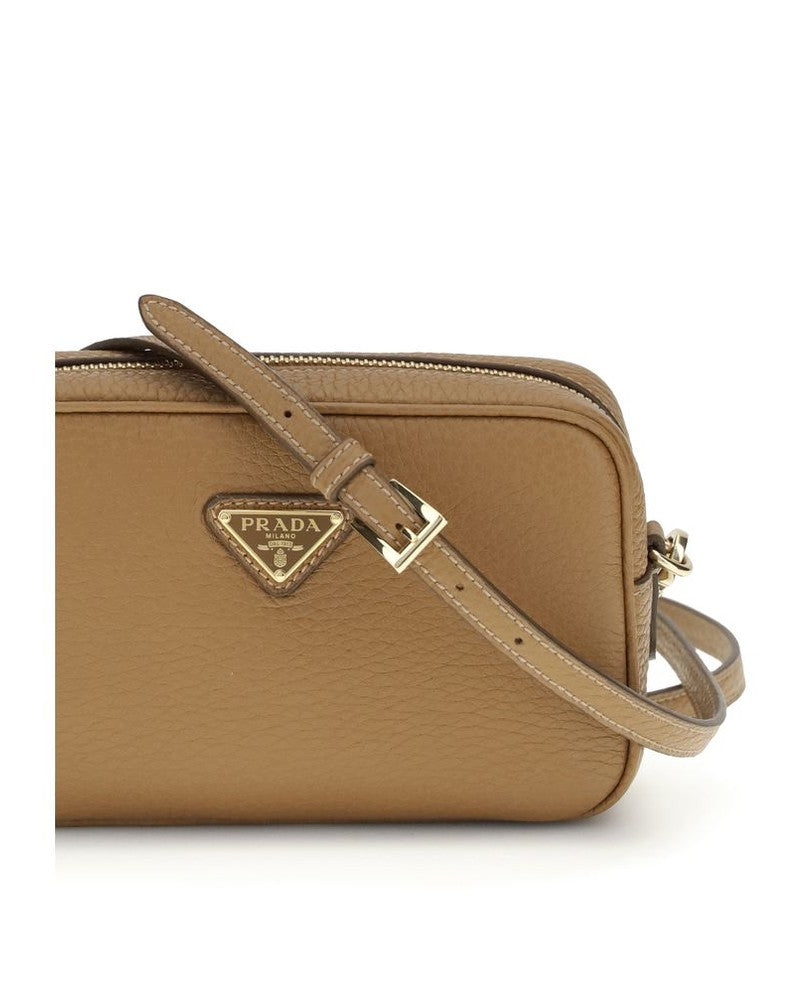 Prada Beige Calf Leather Bos Taurus Shoulder Bag Glam Steals