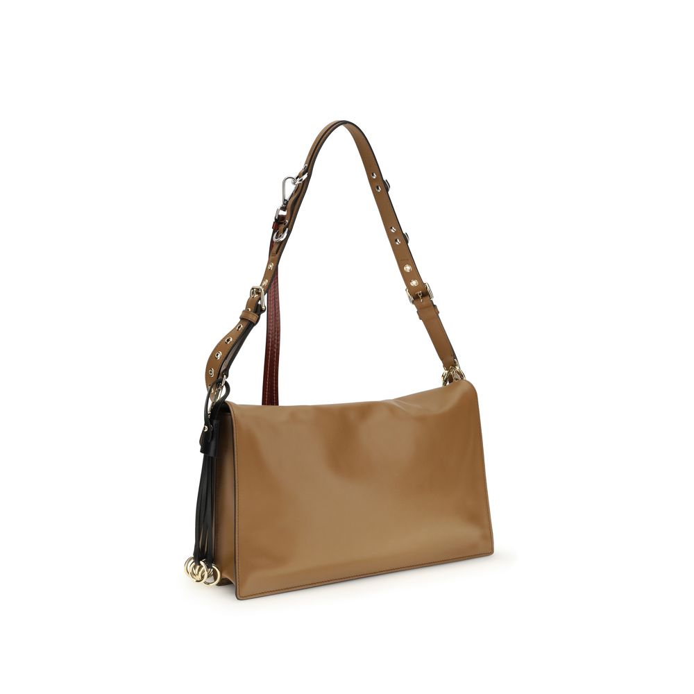 Prada Beige Calf Leather Bos Taurus Shoulder Bag Glam Steals