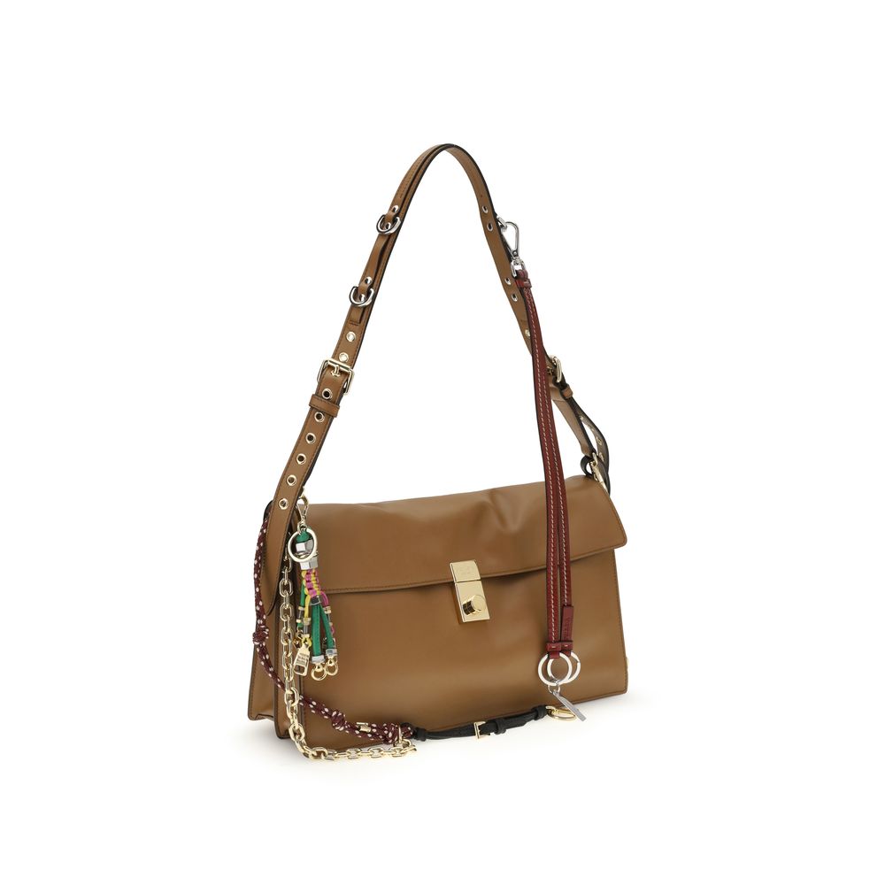Prada Beige Calf Leather Bos Taurus Shoulder Bag Glam Steals