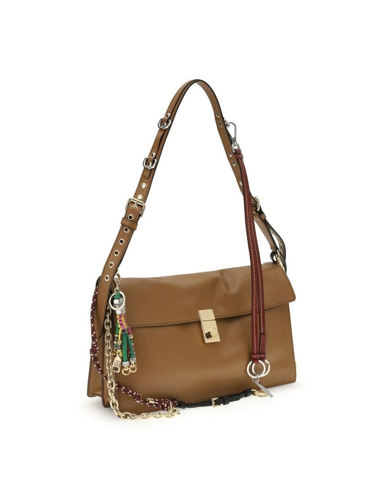 Prada Beige Calf Leather Bos Taurus Shoulder Bag Shoulder Bags