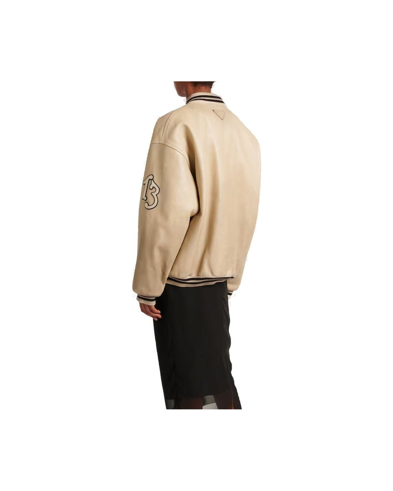 Prada Beige Calfskin Bomber Glam Steals
