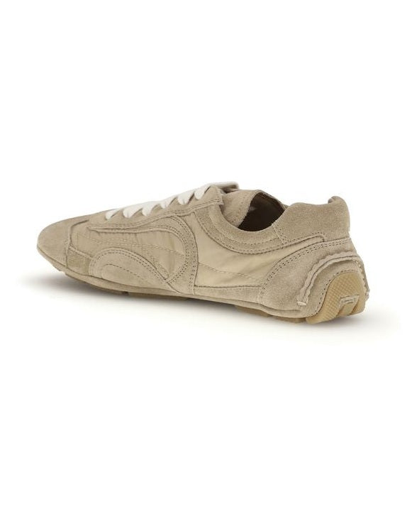 Prada Beige Lamb Ovis Aries Athletic Sneakers 