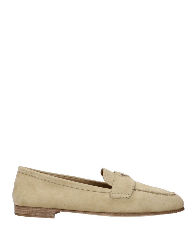 Prada Beige Leather Slip On Loafers Glam Steals