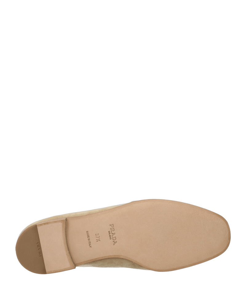 Prada Beige Leather Slip On Loafers Glam Steals