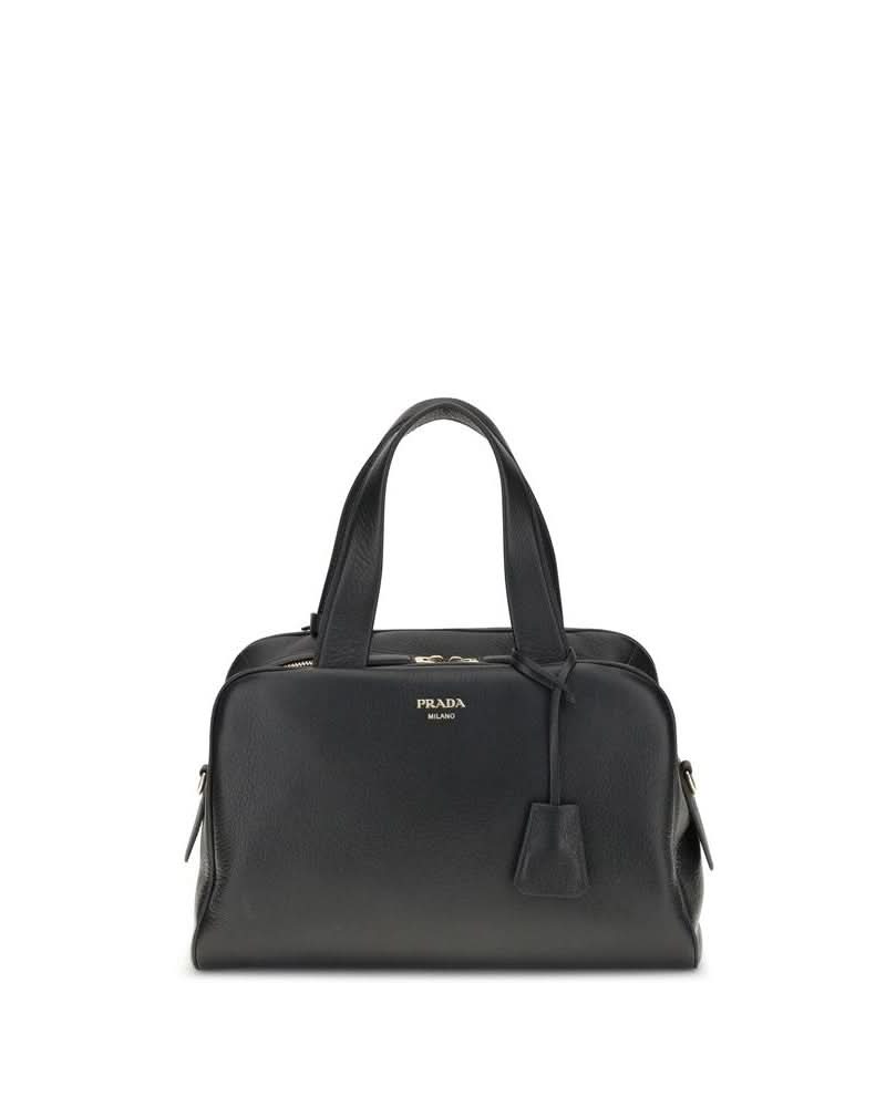 Prada Black Calf Leather Bos Taurus Handbag Glam Steals