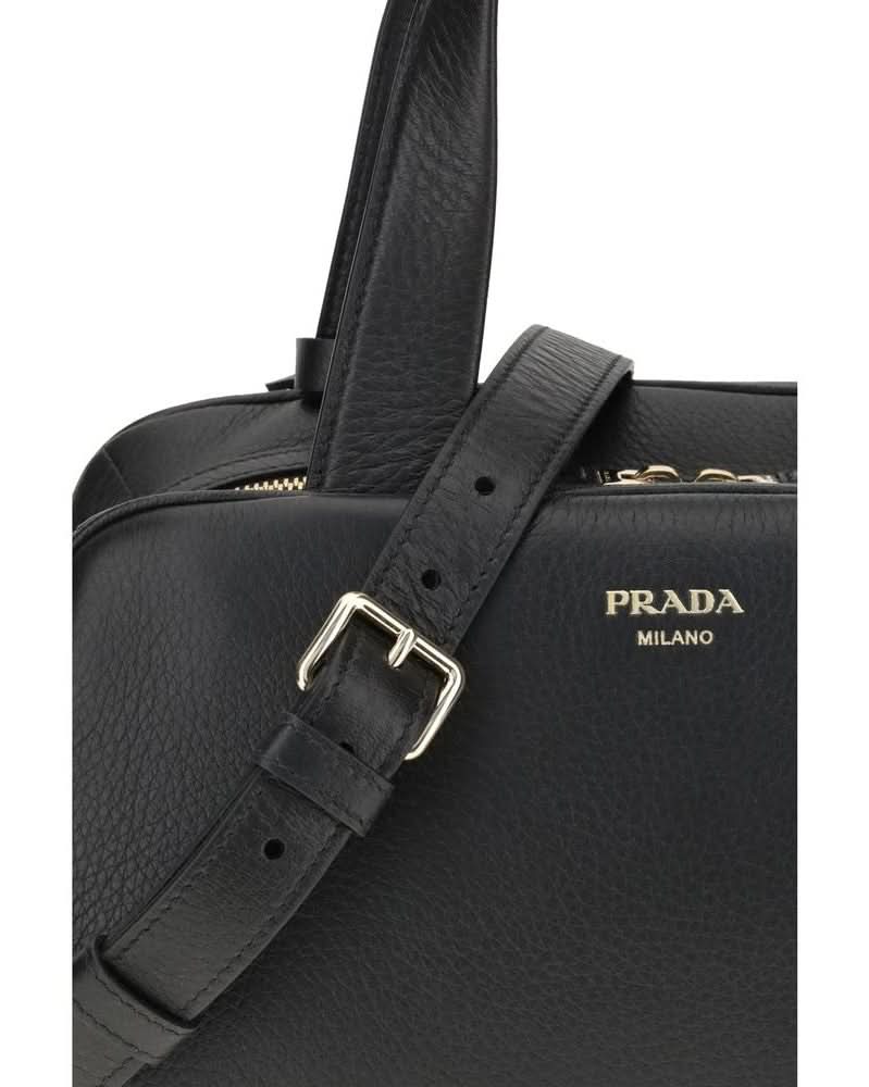 Prada Black Calf Leather Bos Taurus Handbag Glam Steals