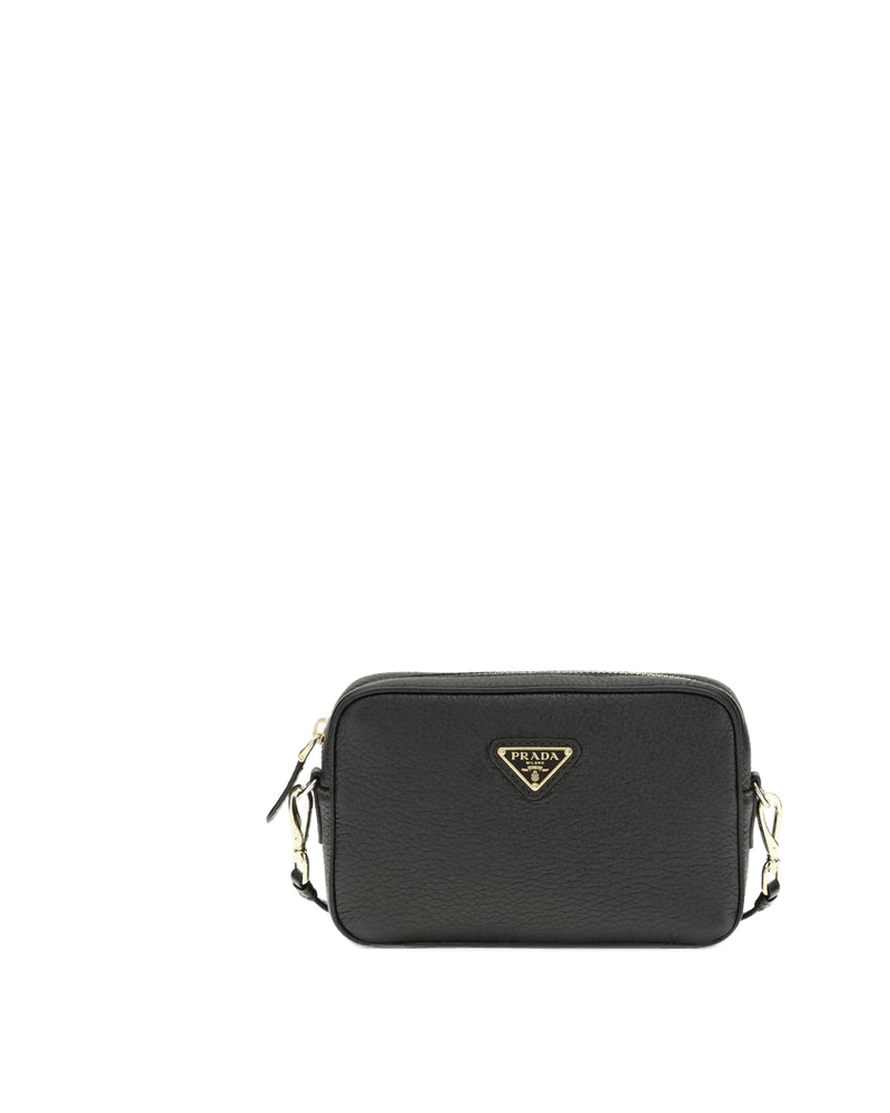 Prada Black Calf Leather Bos Taurus Shoulder Bag Glam Steals