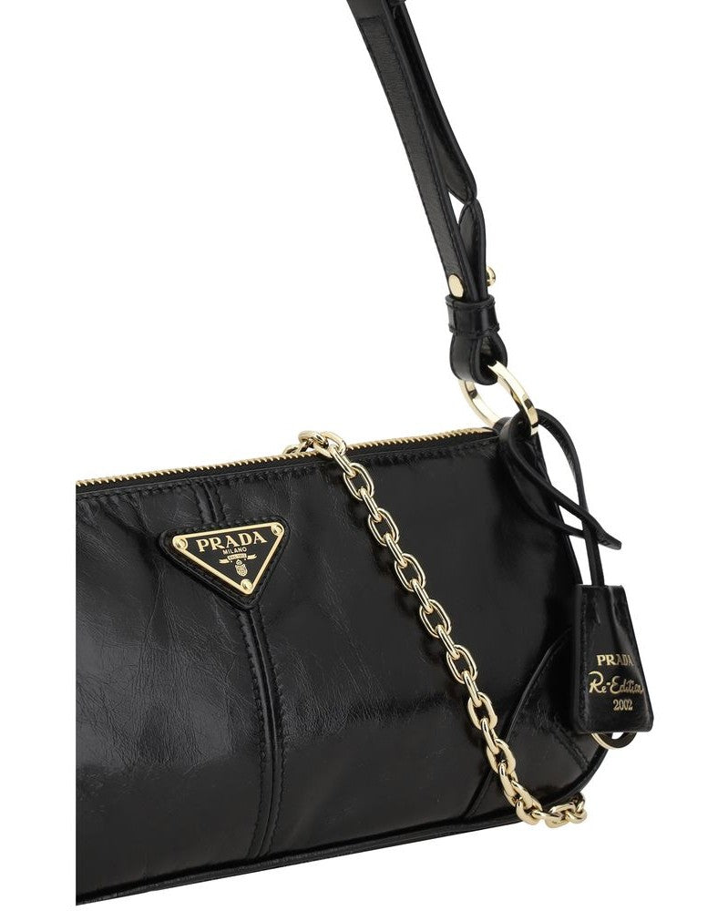 Prada Black Calf Leather Bos Taurus Shoulder Bag Glam Steals