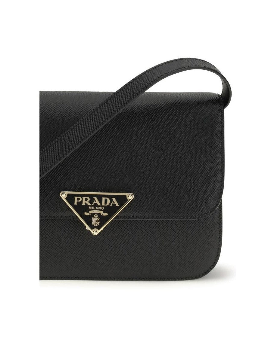 Prada Black Calf Leather Bos Taurus Shoulder Bag Glam Steals