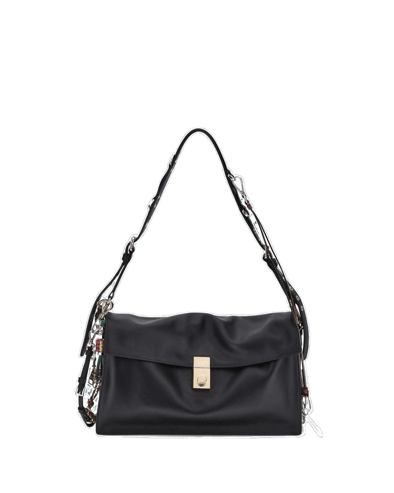 Prada Black Calf Leather Bos Taurus Shoulder Bag Glam Steals