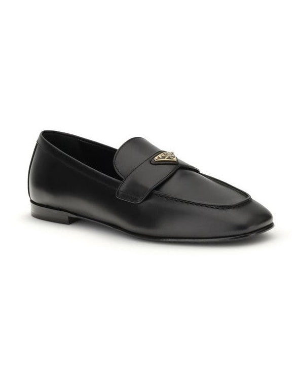 Prada Black Calf Leather Bos Taurus Slip On Loafers 